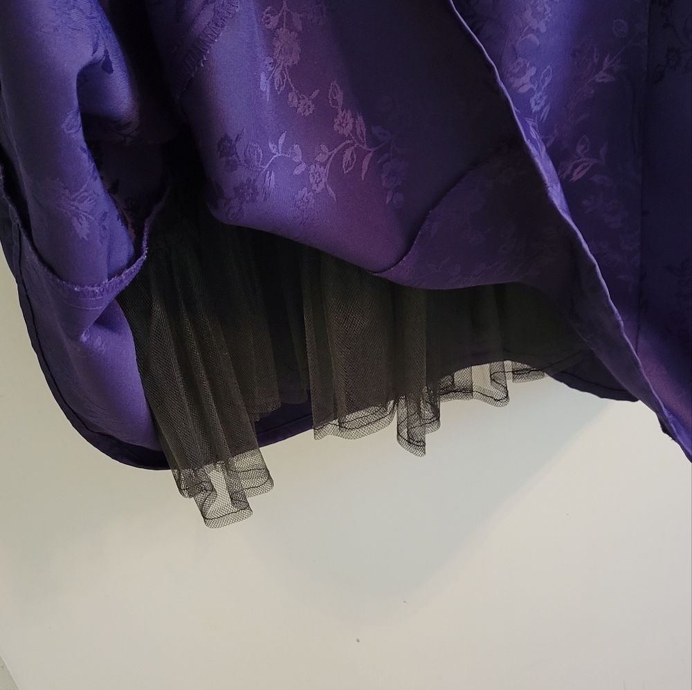 Royal Purple Floral Formal Gown Sz 1 - Picture 5 of 6